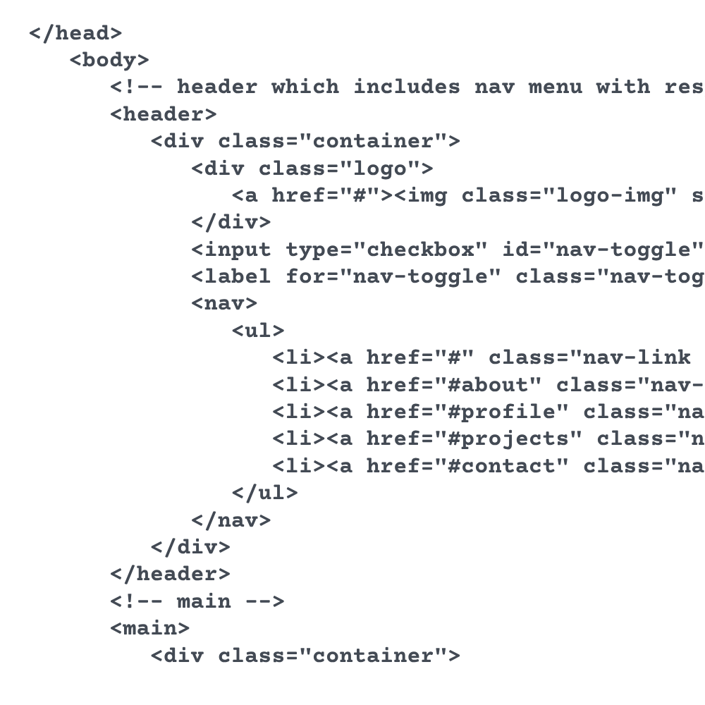 webpage HTML code